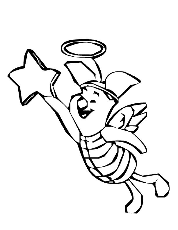 Coloring Pages: angel flying piglet coloring page angel flying