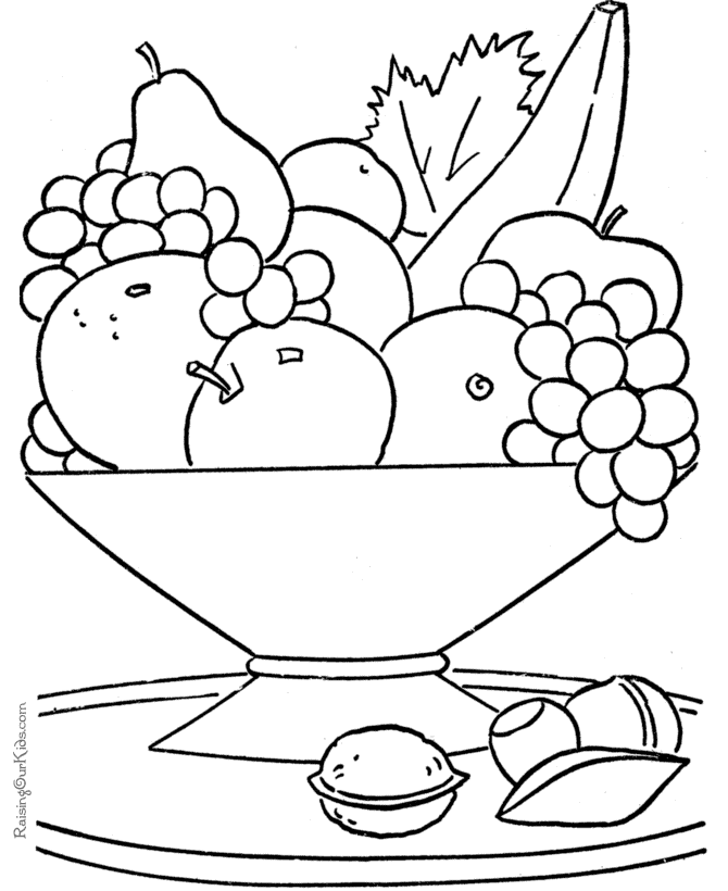 Healthy Food| Coloring Pages for Kids - Free Printable Coloring