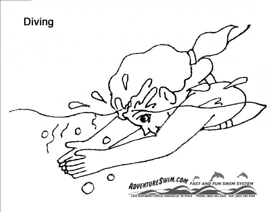 Swimming Coloring Page Adventure Swim| Coloring Pages Kids