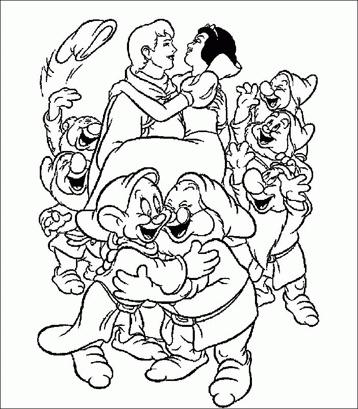 Coloring pages snow white and the seven dwarfs