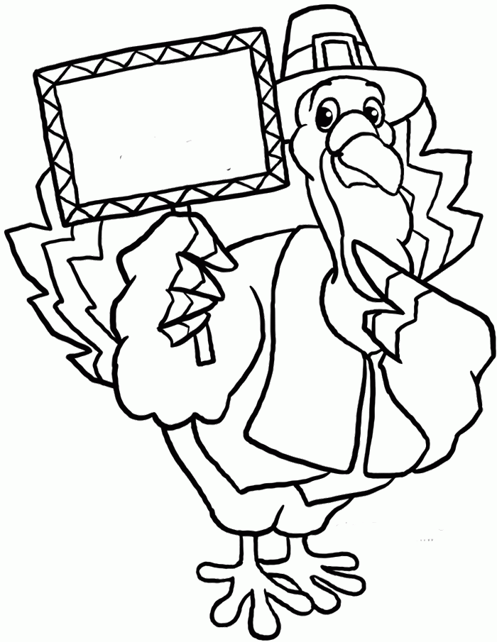 Funny Thanksgiving Turkey Coloring Page 