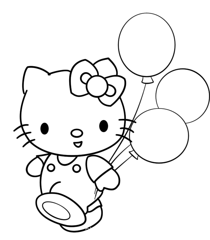 hawaii hello kitty Colouring Pages