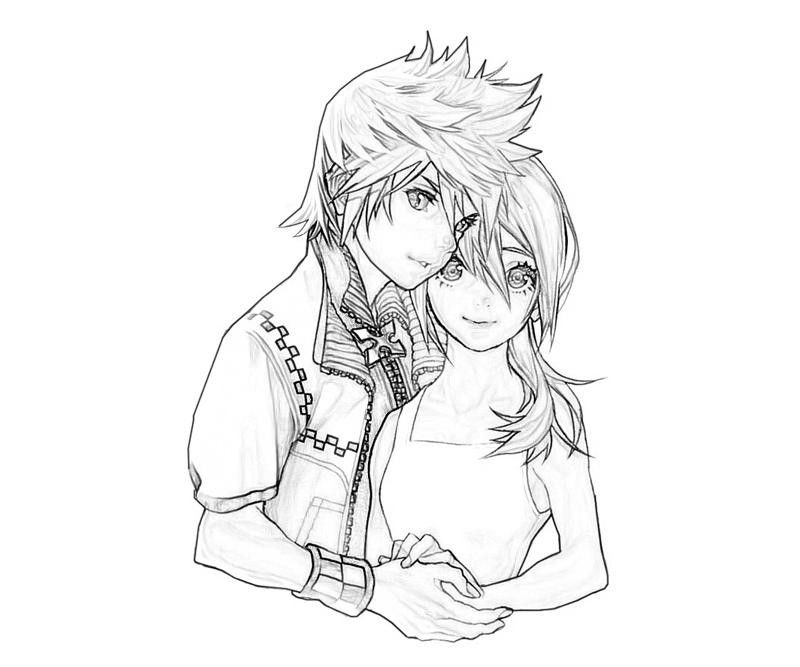 anime couples coloring page.