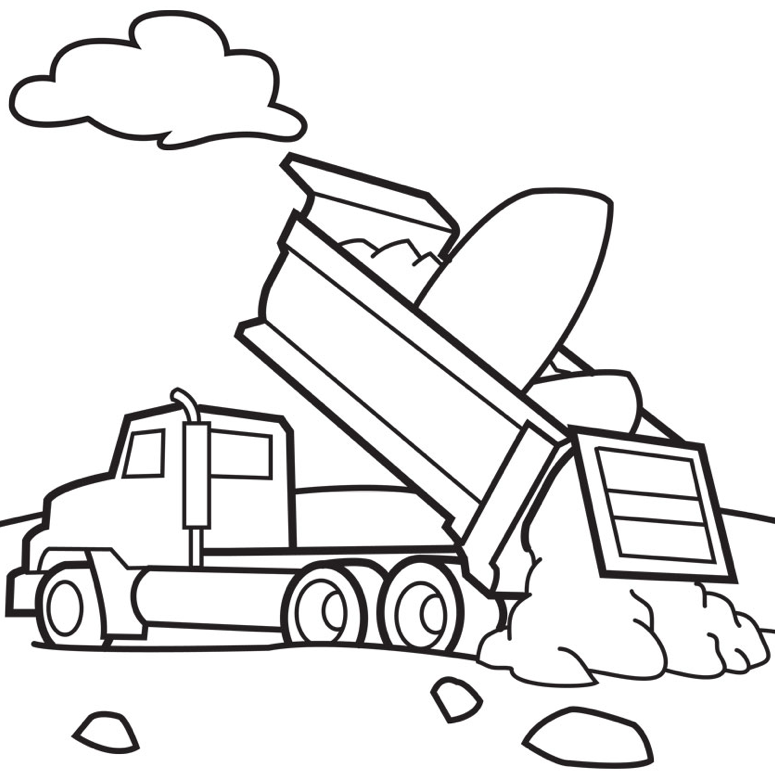 Simple Dump Truck Coloring Pages Images  Pictures 