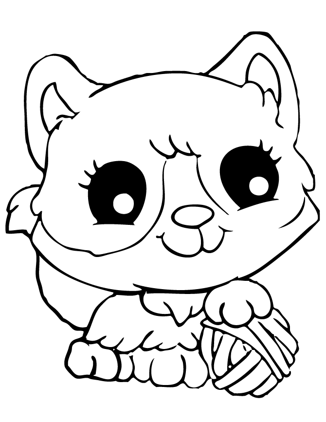 Cute Cat Coloring Page 