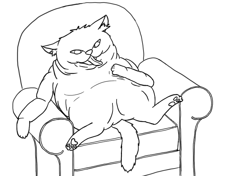 fat cat printable coloring page | Printable Coloring Sheet