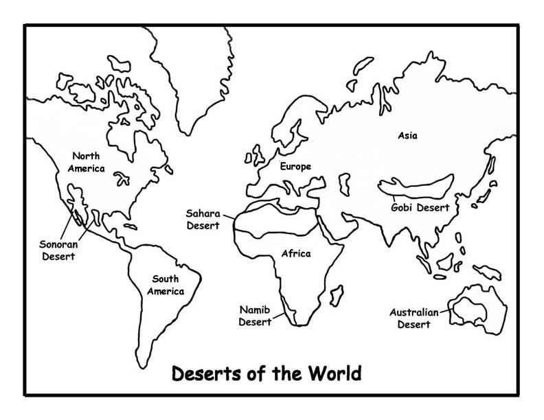 Deserts of the World Coloring Page -Exploring Nature Educational