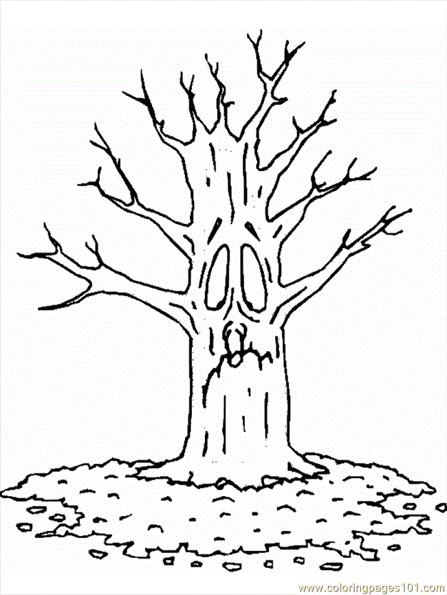 and trees Colouring Pages