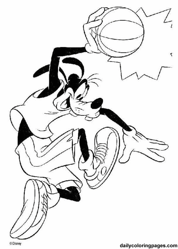 Mickey Mouse  Friends Basketball Coloring Pages