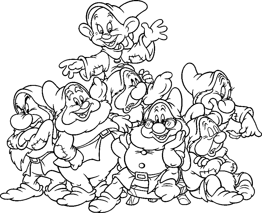Snow White and the Seven Dwarfs Coloring Pages and Book