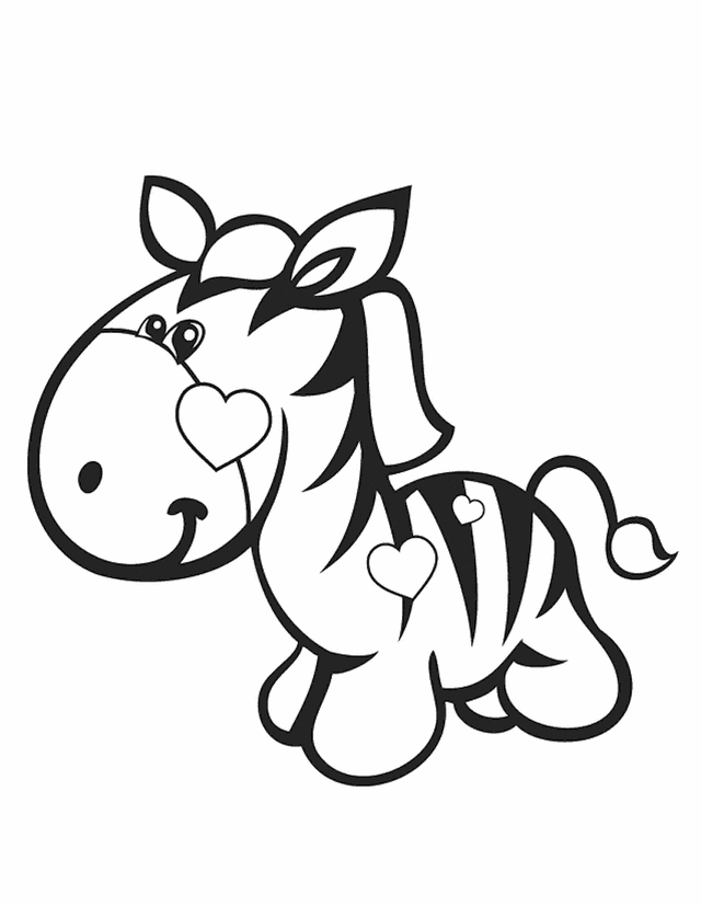 Valentines Zebra | Free Printable Coloring Pages