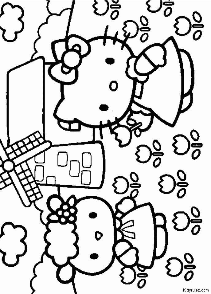 Free Hello Kitty Coloring Page, Download Free Hello Kitty Coloring Page