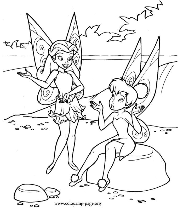 Tinker Bell - Tinker Bell talking to Rosetta coloring page