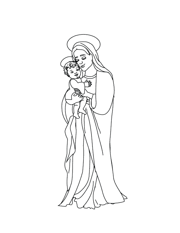 Free Hail Mary Coloring Page, Download Free Hail Mary Coloring Page png