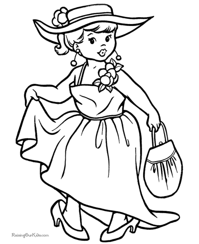 Girl Halloween Coloring Page