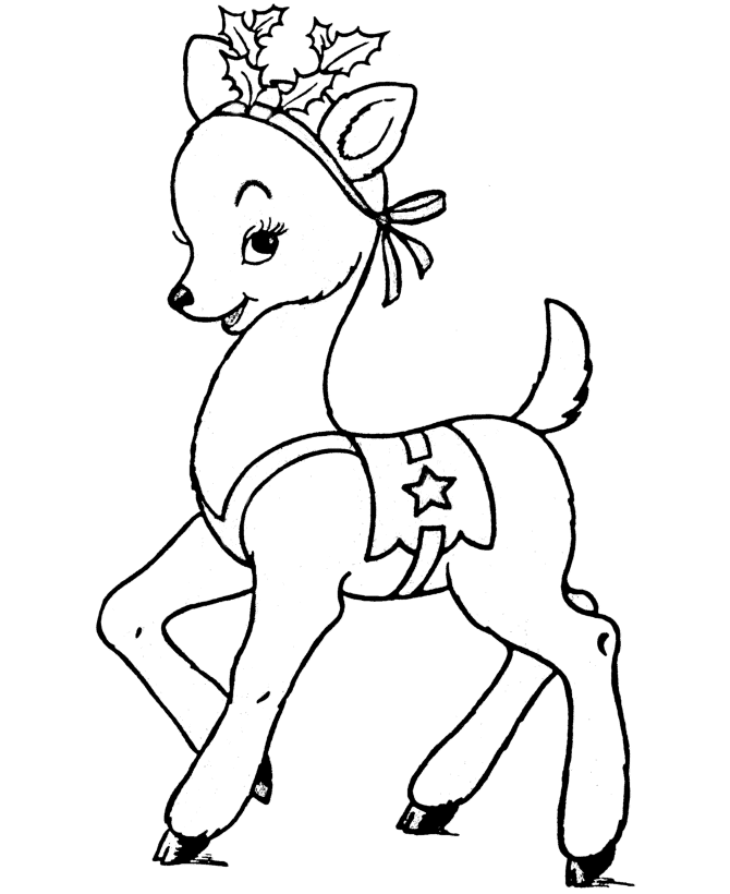 16+ Christmas Reindeer Coloring Page Pictures