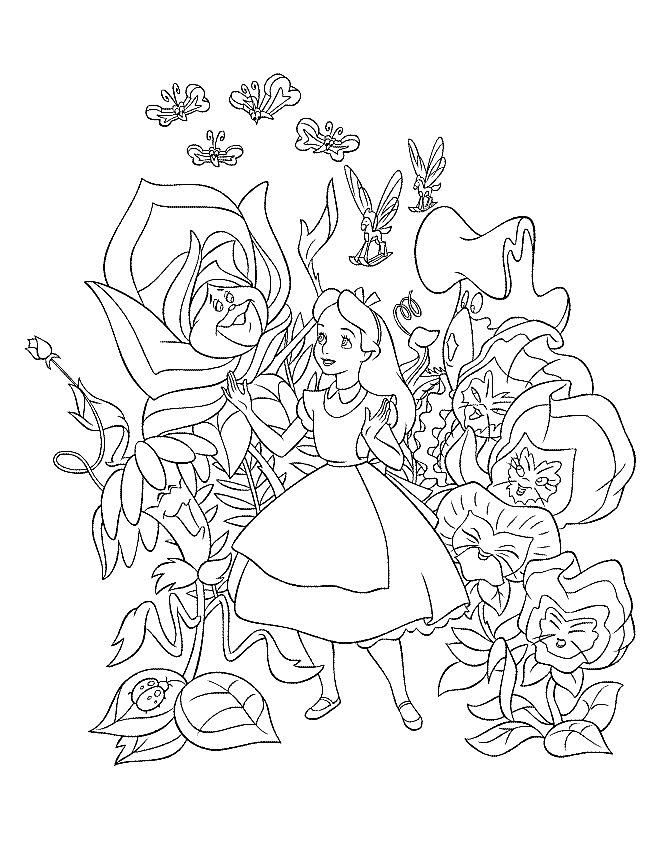 Alice In Wonderland Coloring Page Disney Coloring Book