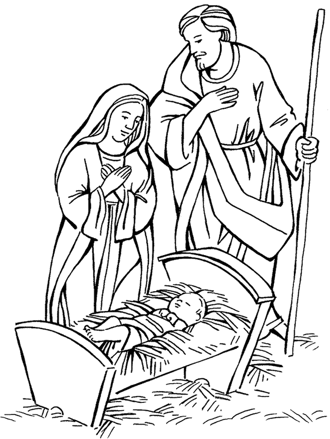 baby Jesus Colouring Pages