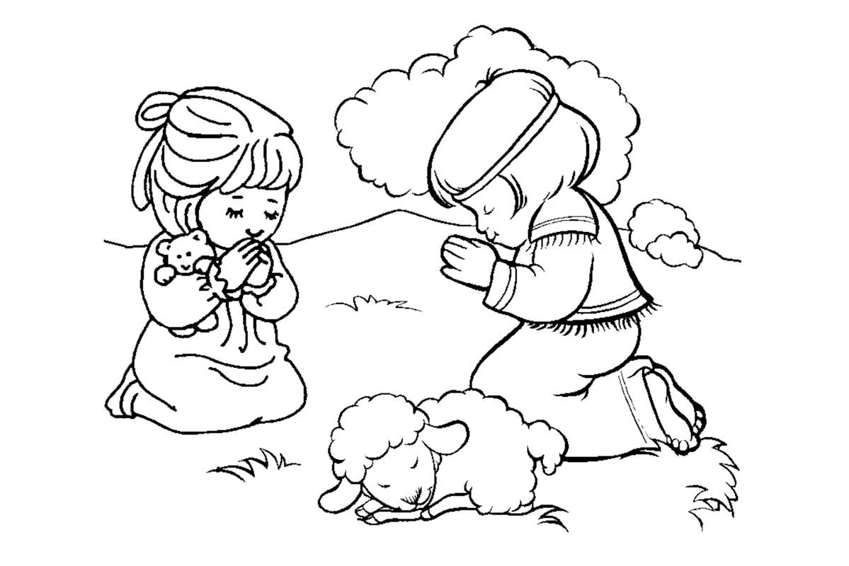 Child Praying Coloring Page | Coloring Pages for Kids and for Adults