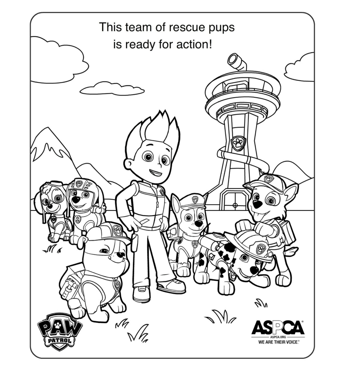 Paw Patrol Lookout Coloring Page Clip Art Library