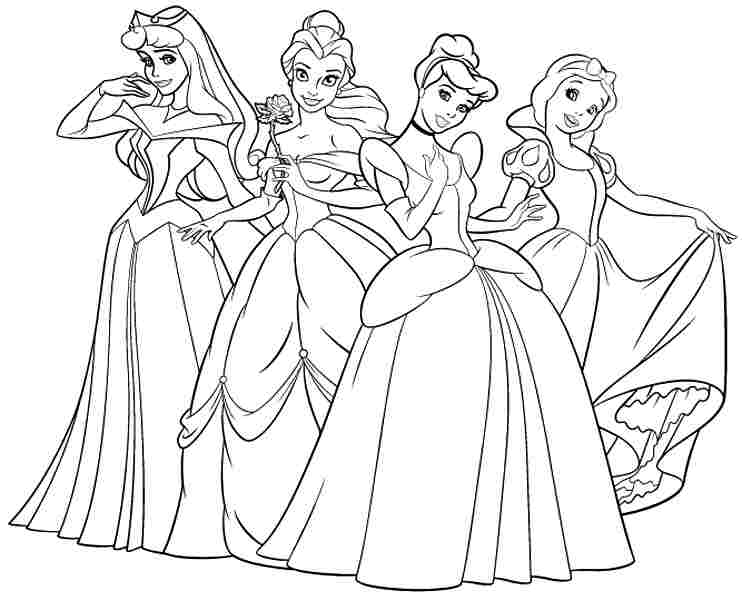 disney princesses colouring pages - Clip Art Library