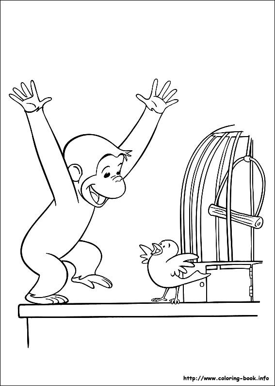 Curious George coloring pages 