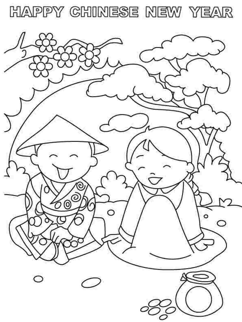 Kids Chinese New Year Coloring Pages | New Year Coloring pages