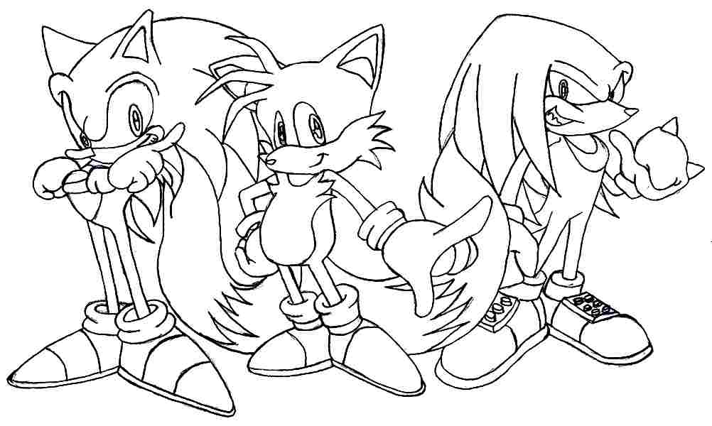 sonic and knuckles and shadow coloring pages