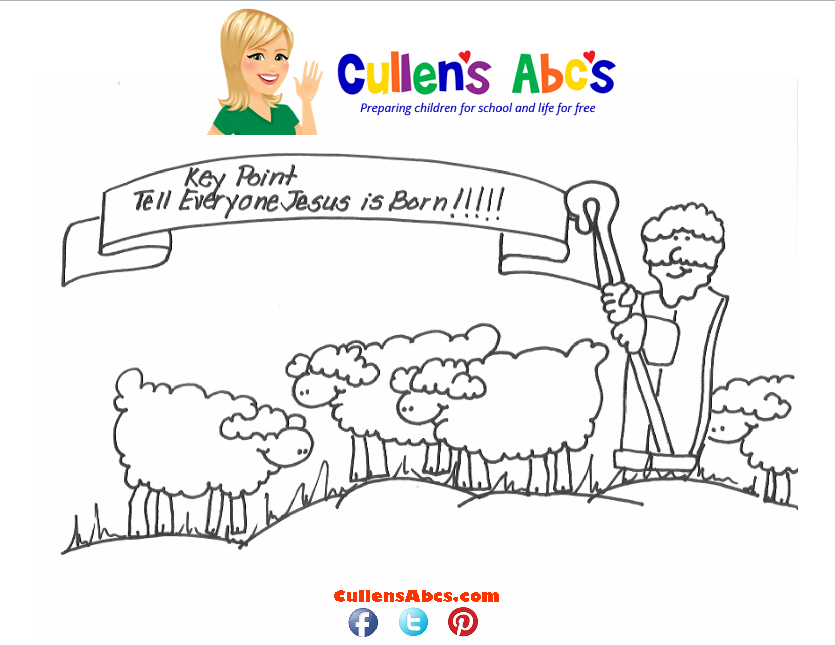 Bible Key Point Coloring Page | Tell Everyone Jesus is Born