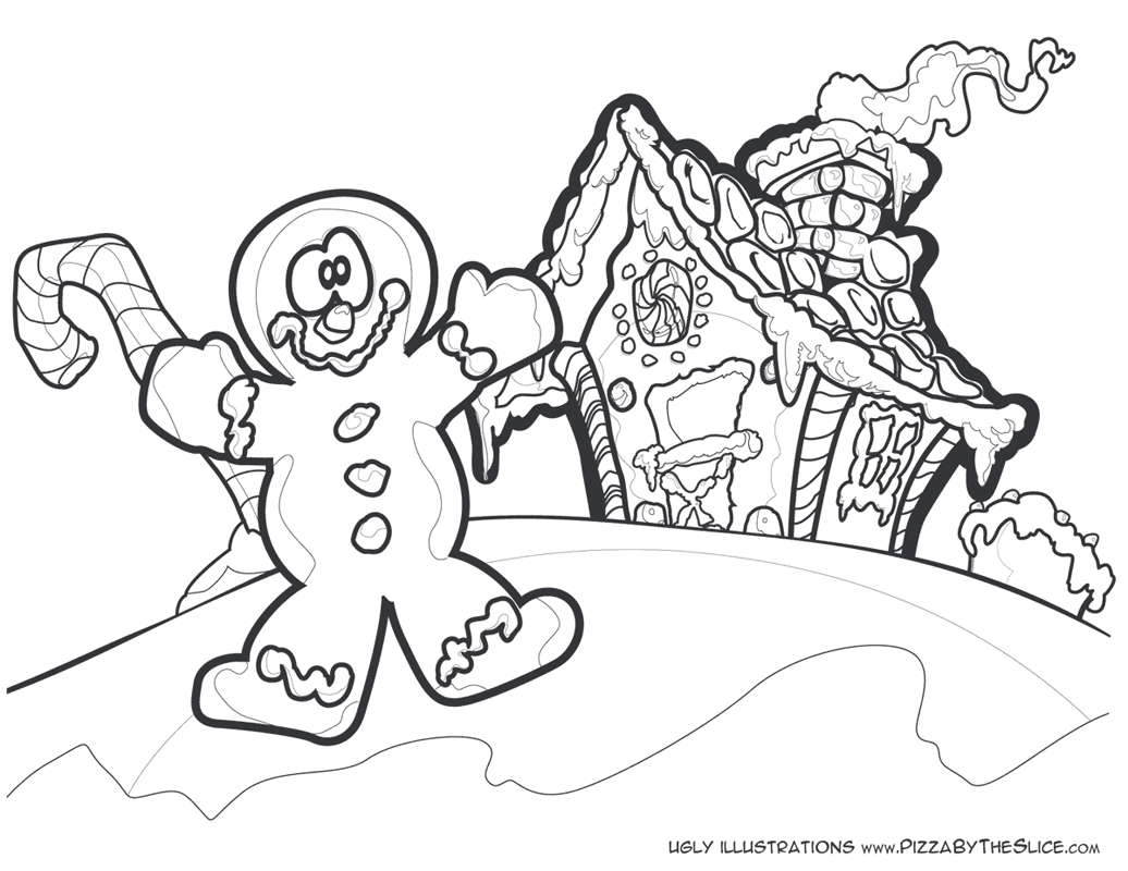 Gingerbread House Coloring Pages Pencil 