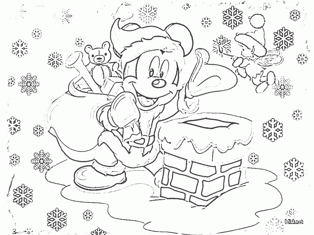 mickey mouse christmas coloring pages free