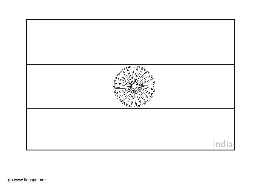 Coloring page flag India 