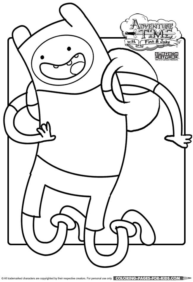 Adventure Time Coloring Page For Kids To Print - Finn the Human