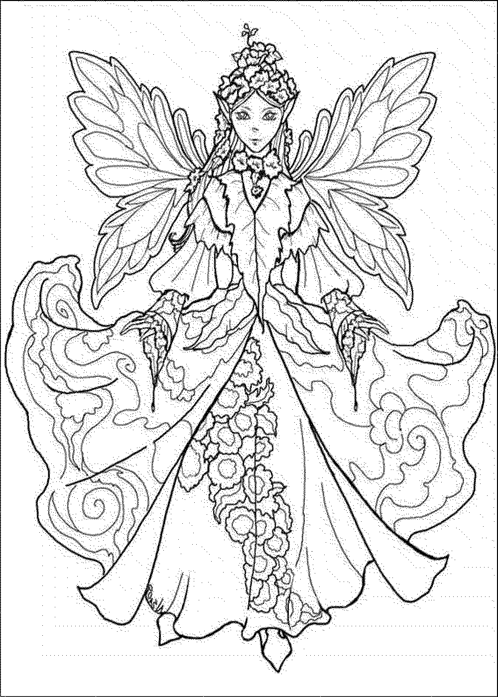 Cool Fairy Princess | Coloring Pages For Adults |Free coloring on Clipart Library