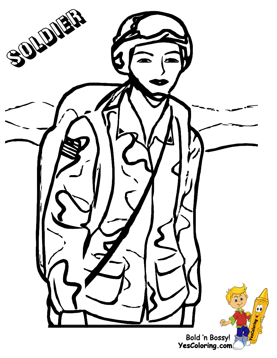 Noble Army Coloring Picture | Uniform Coloring | Female Soldier