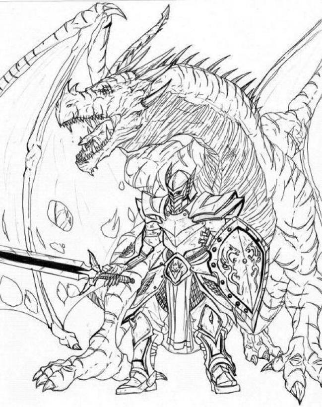  Knights And Dragons Coloring Pages Realistic - Knights
