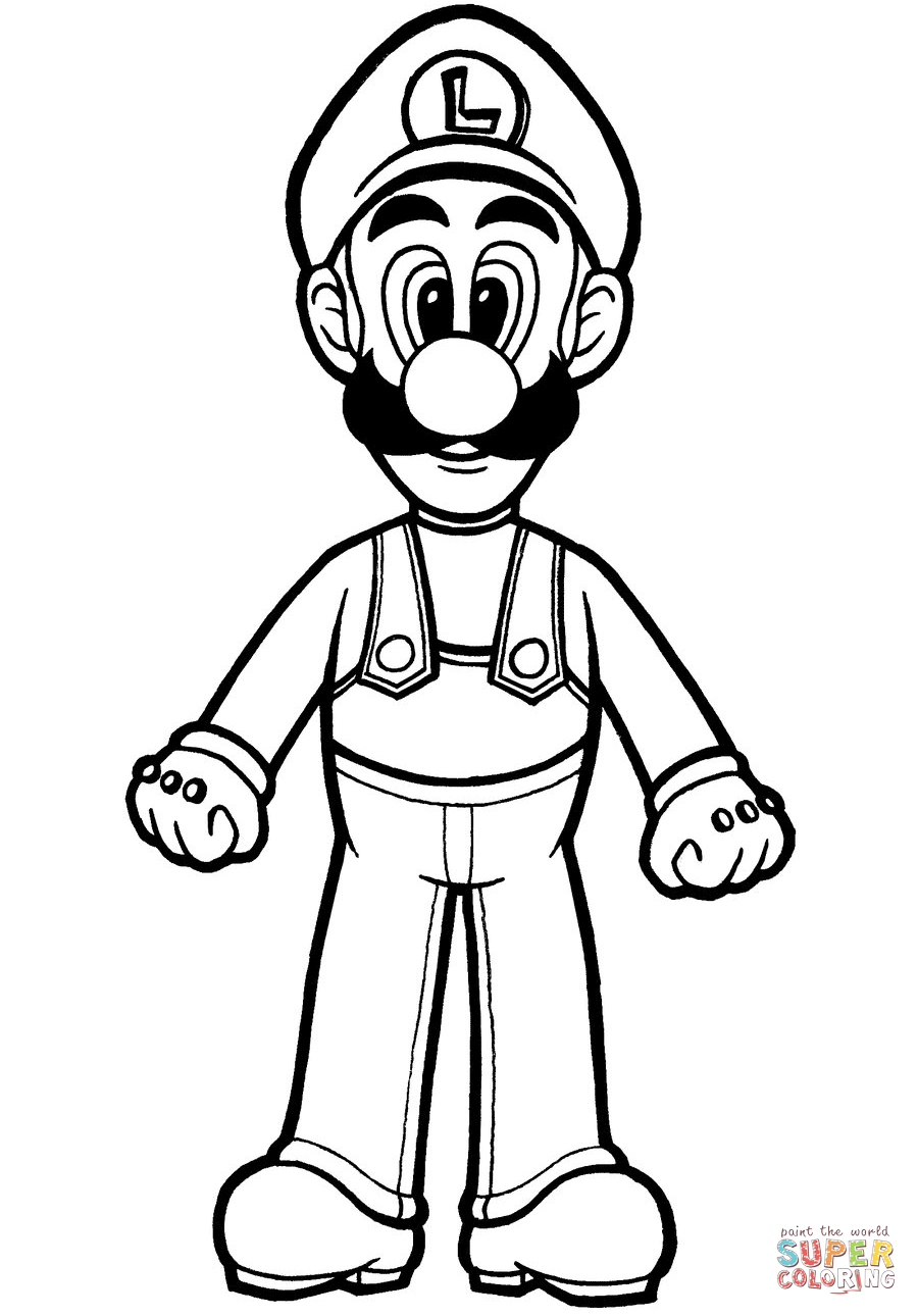 Luigi coloring page | Free Printable Coloring Pages