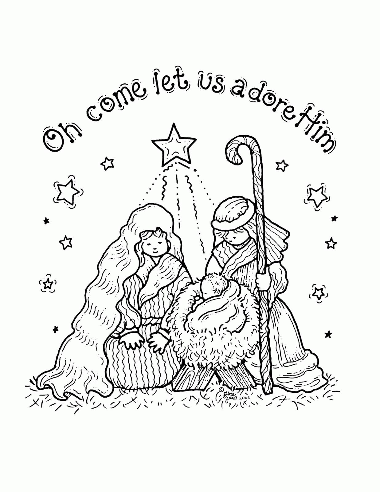 Free Religious Christmas Colouring Pages To Print