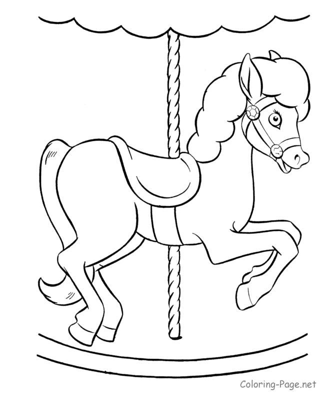 Horse Coloring Pages - Merry-go-round