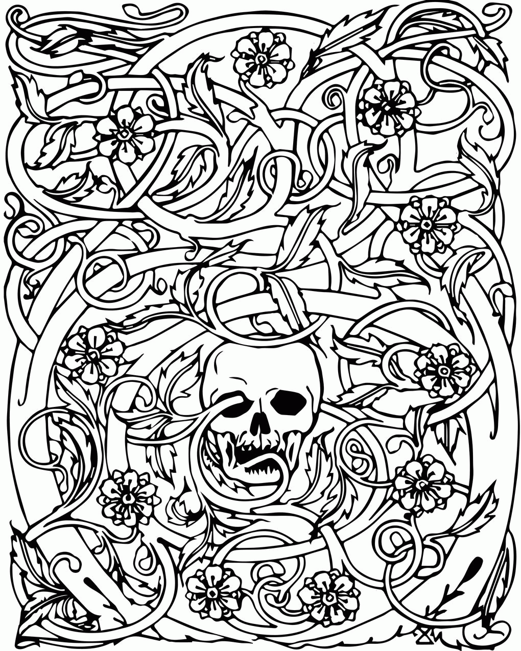 Free Halloween Adult Coloring Pages, Download Free Halloween Adult