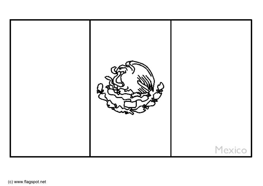 Printable Mexico Flag Coloring Pages Kids 