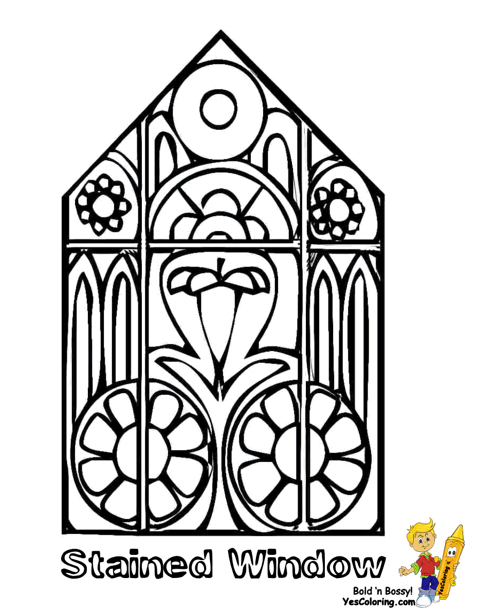 Stained Glass Window Coloring Sheet