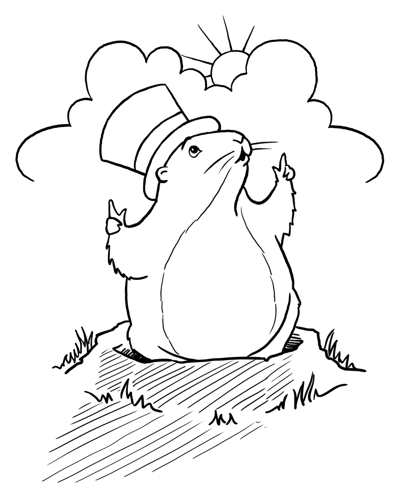 Printable Groundhog Coloring Pages Clip Art Library