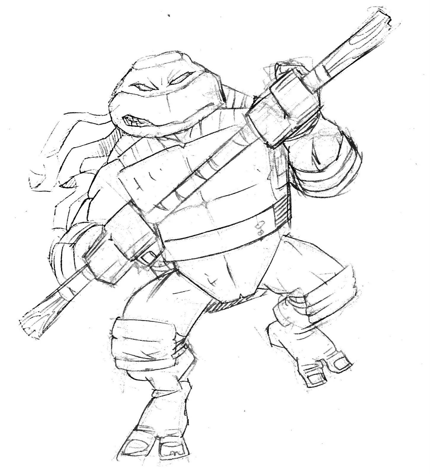 Donatello Sketch free ninja coloring pages |Free coloring on Clipart Library