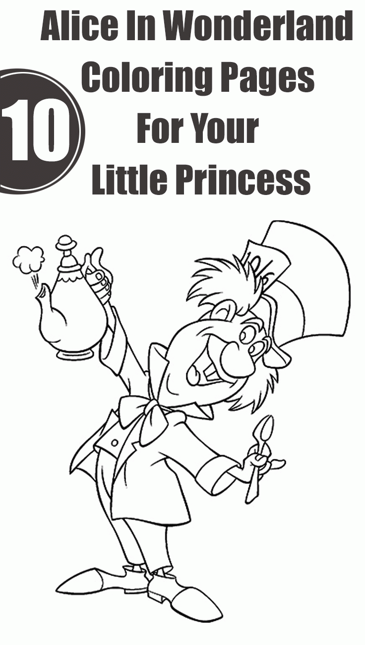 Top 10 Free Printable Alice In Wonderland Coloring Pages Online