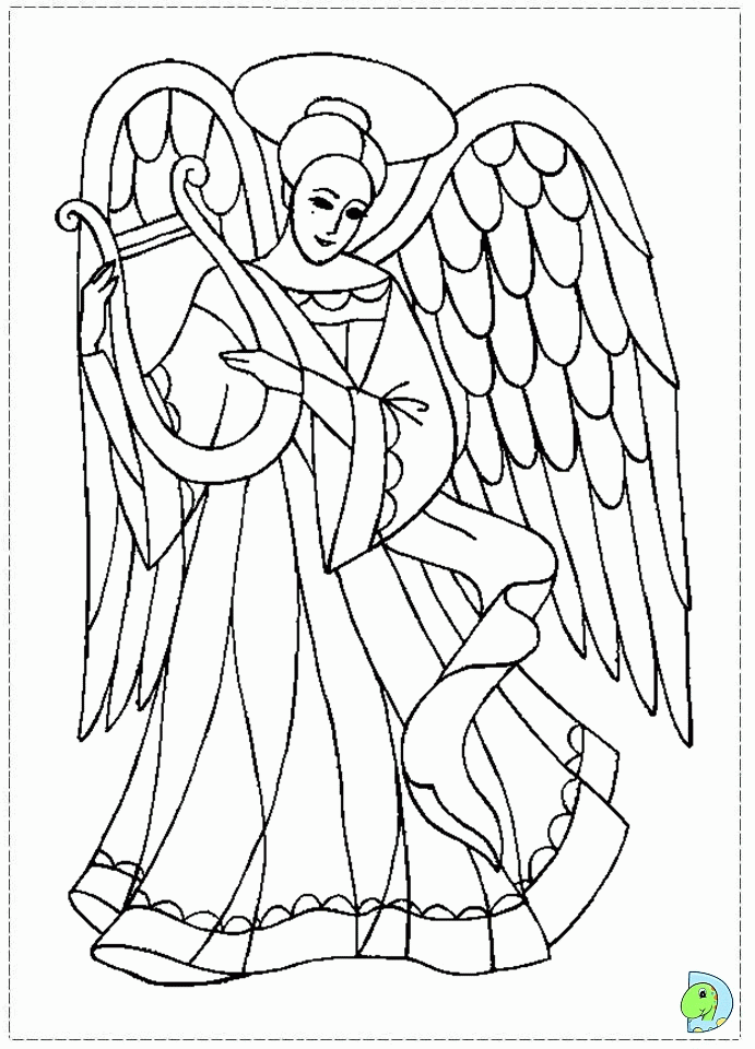 Free Christmas Angels Coloring Page, Download Free Christmas Angels