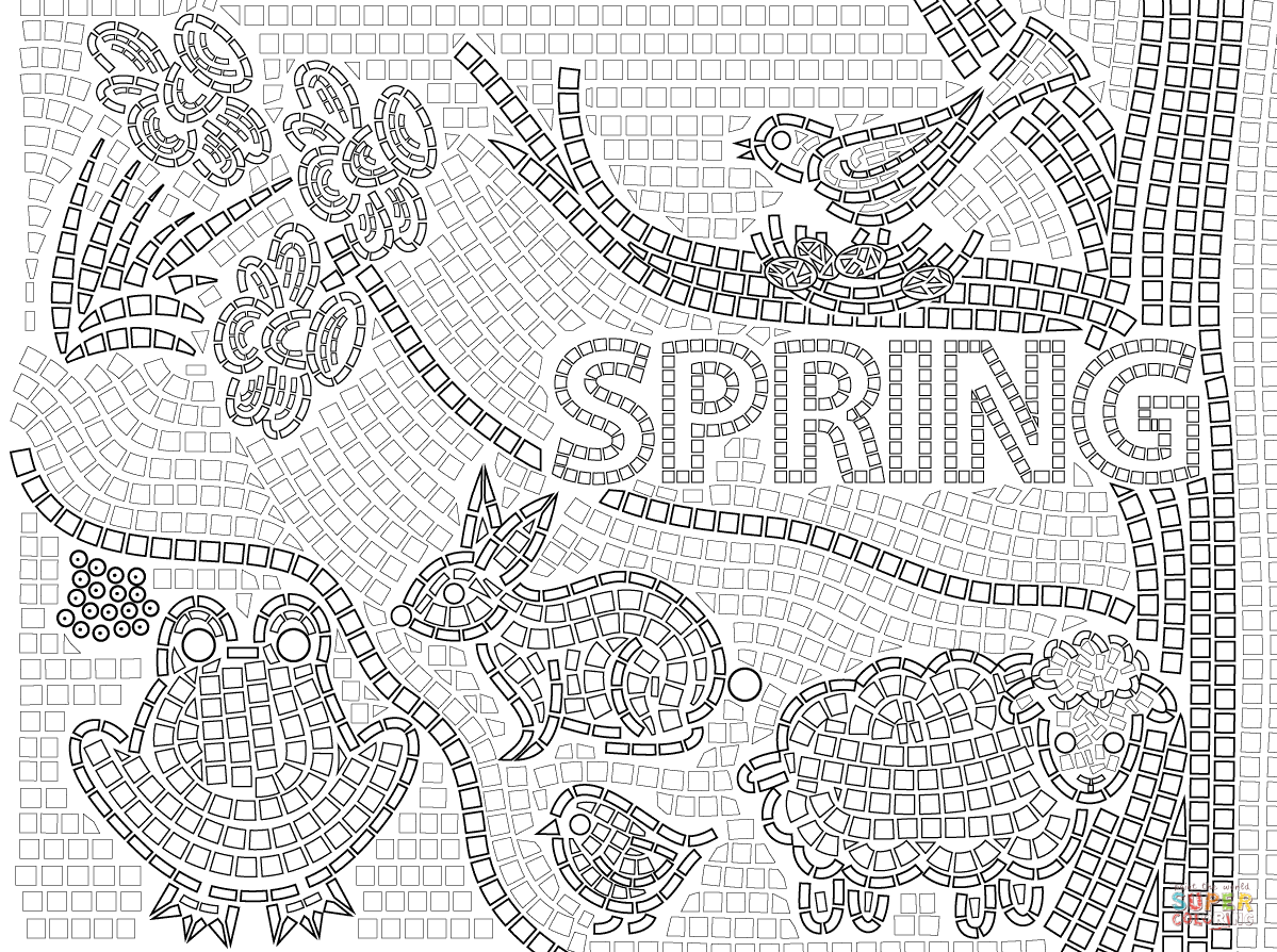 Mosaic coloring pages | Free Coloring Pages