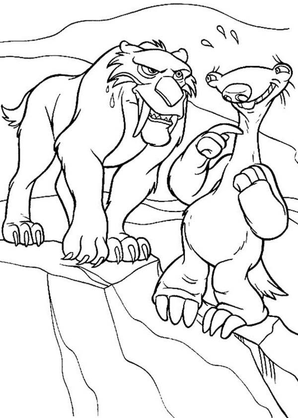 The Animals of the Ice Age Diego Falling in Love Coloring Pages