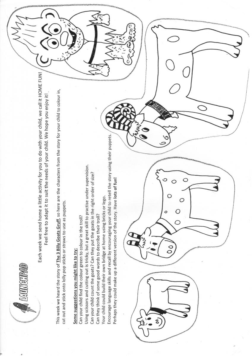 billy goats gruff colouring sheets f--f.info