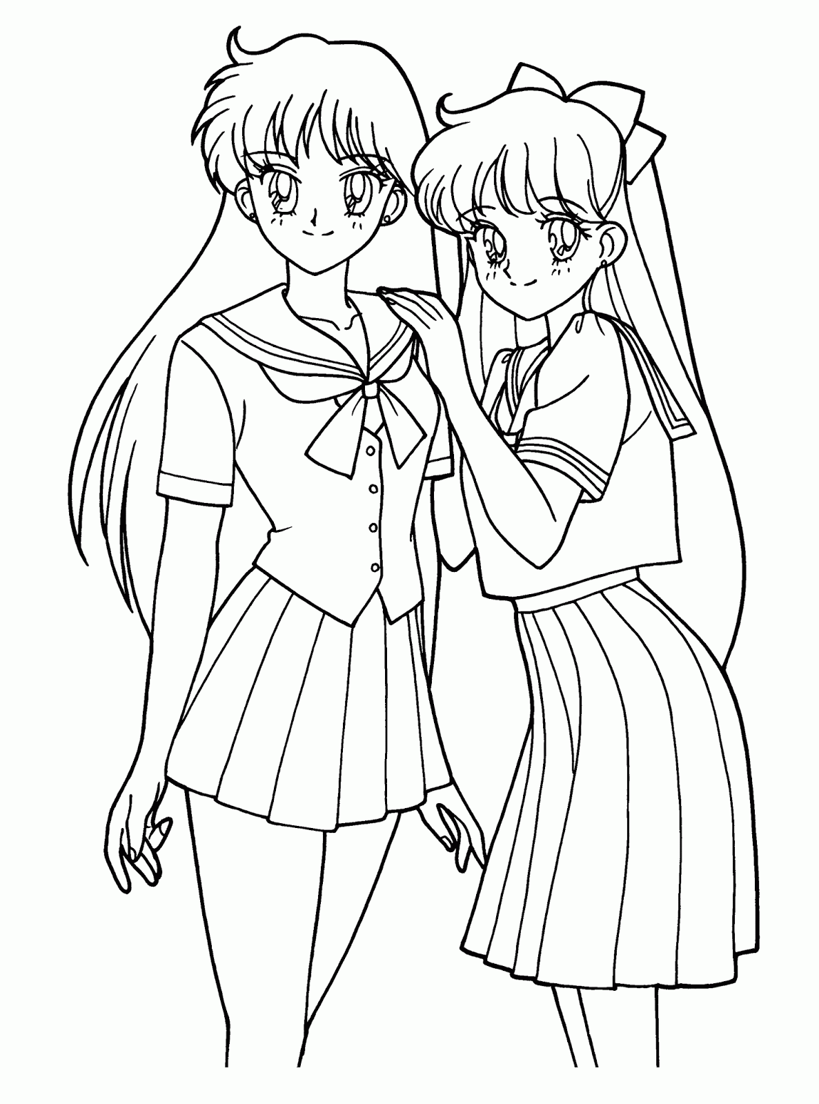 Free Cute Anime Face Girls Coloring Pages, Download Free Cute Anime